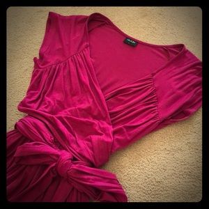 Wrap-tie maternity dress